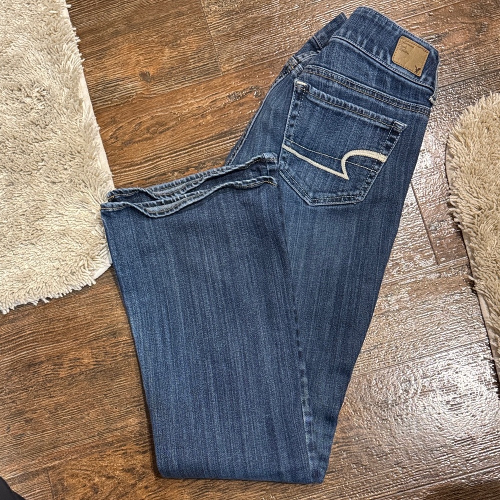 American Eagle Outfitters Dark Blue Straight Leg Jeans